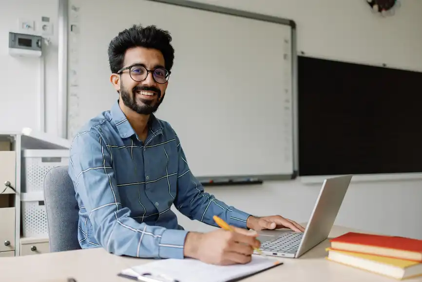Engineer working at their desk